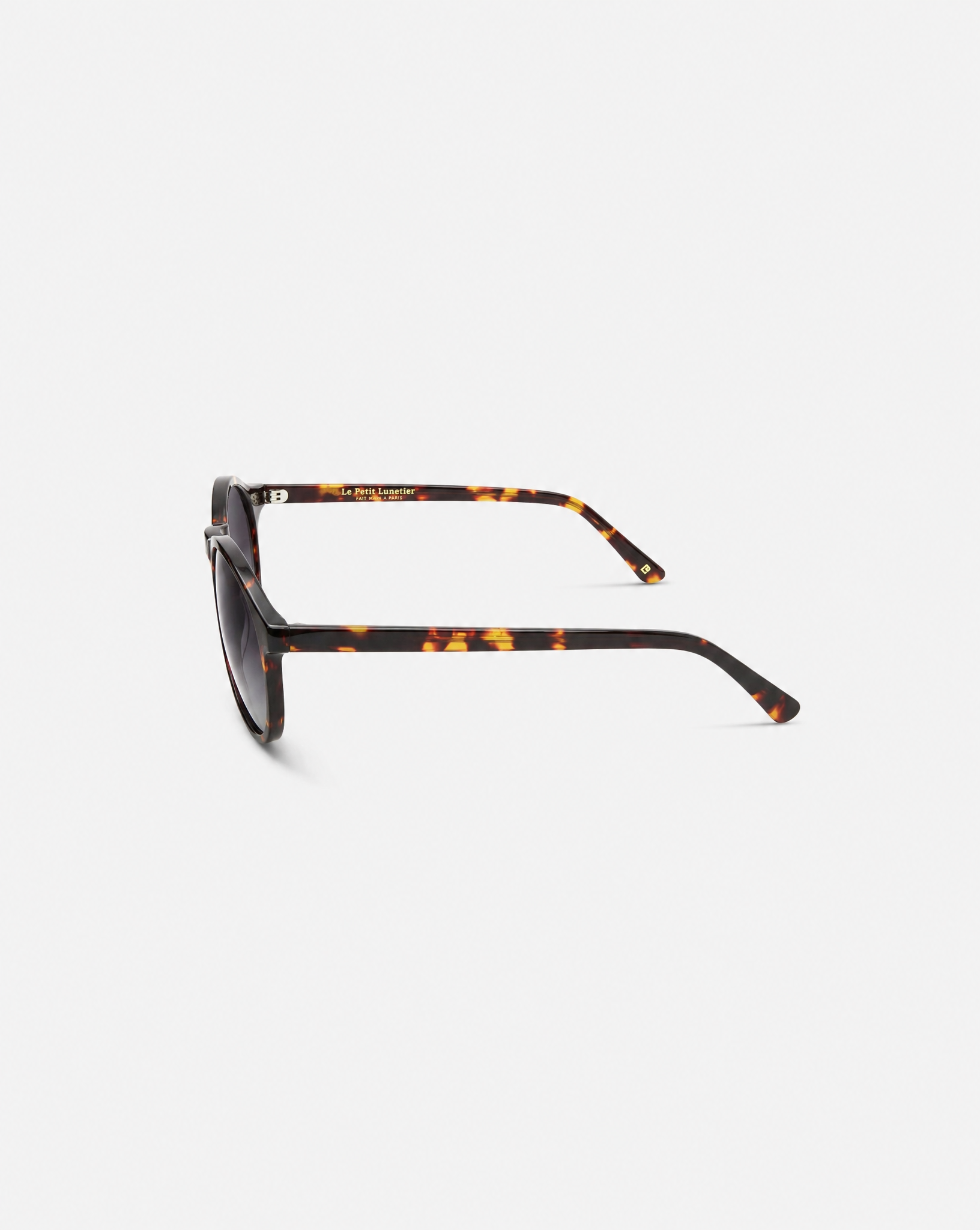 Lunettes de soleil Elie M Ecaille — monture pantos acétate, vue de profil