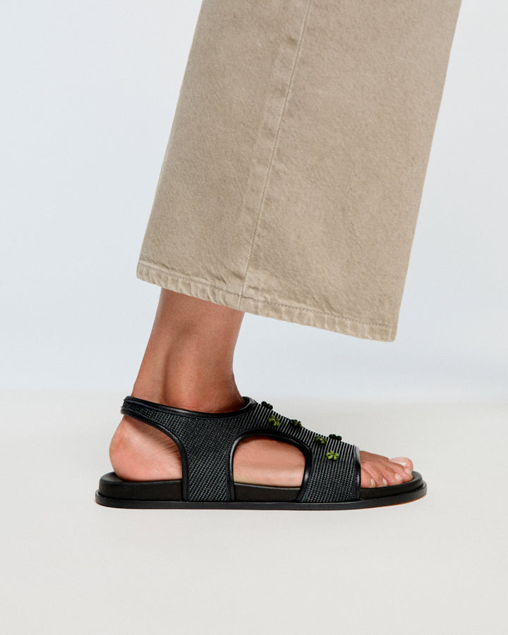 Mules Addaia Negro Malla-Verde