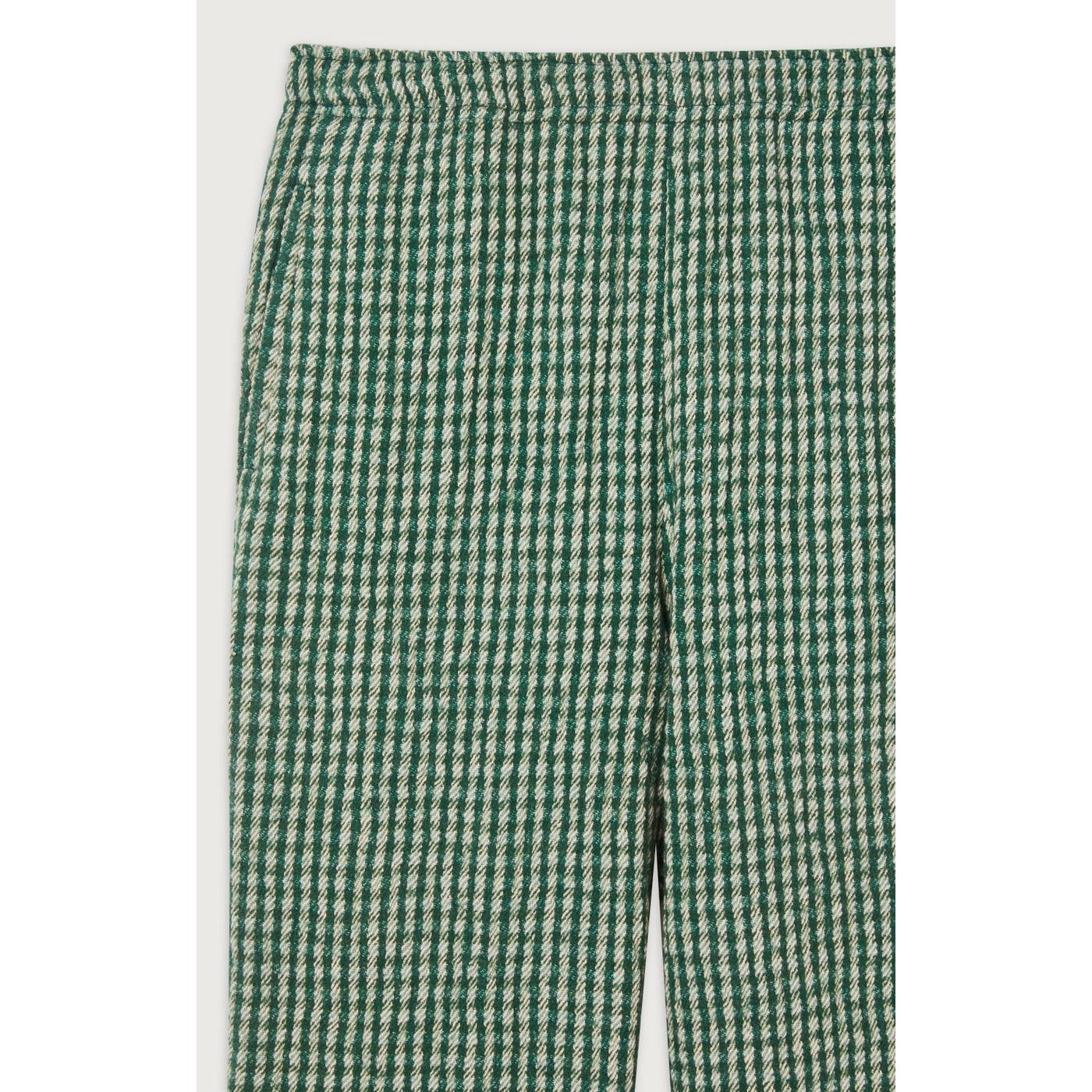 Pantalon Droit - Carreaux Pelouse - Femme