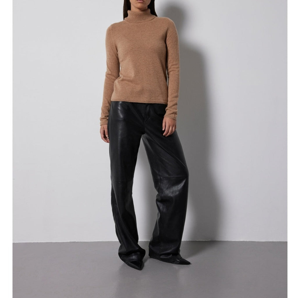 Notshy - Pull Col Roulé Nao - Camel Chine