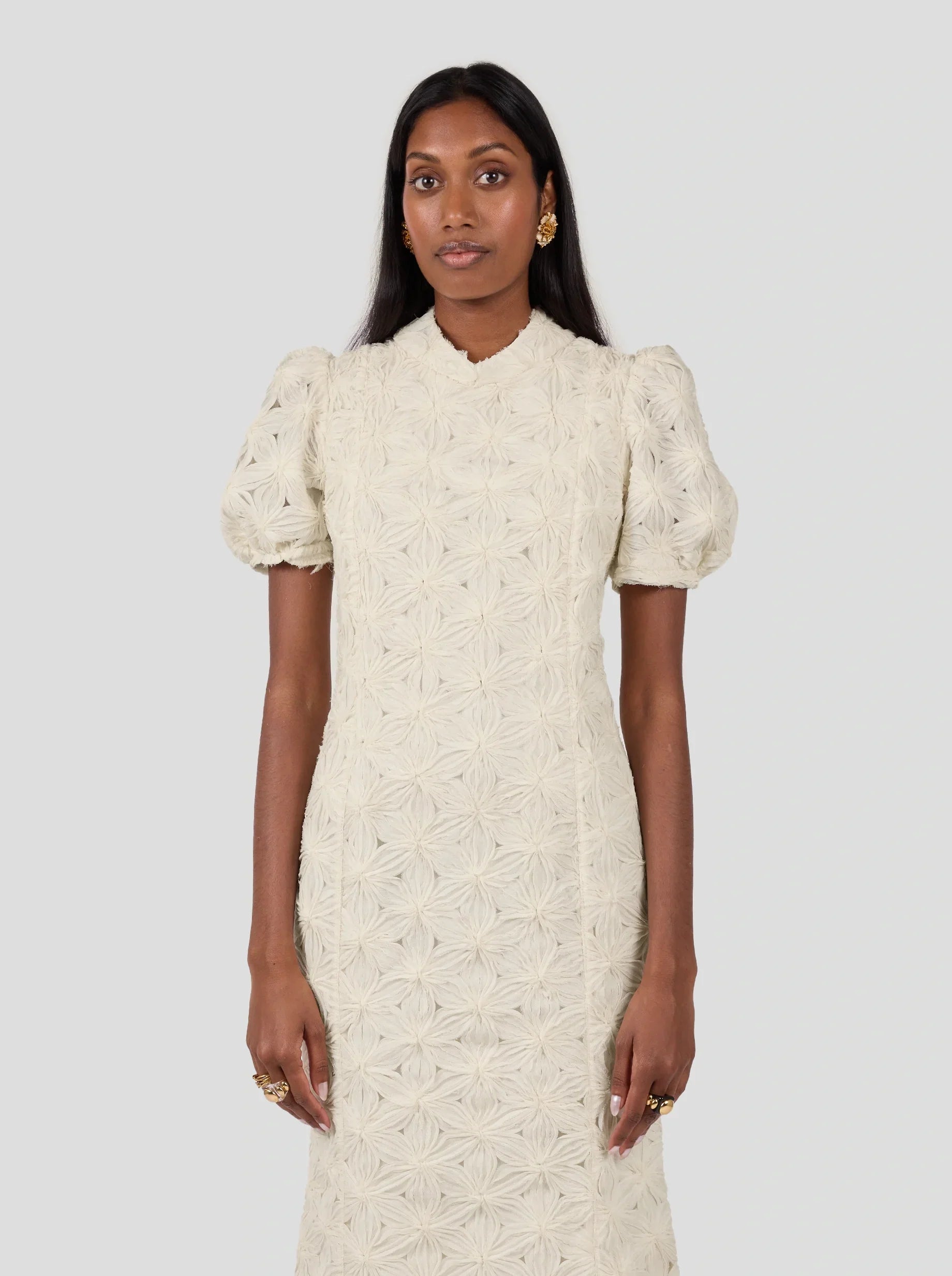 Robe Nas In Fragmented Enameled Lace