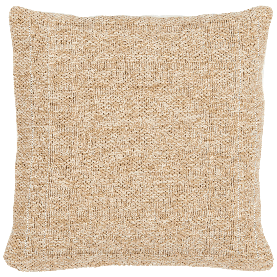 Housse De Coussin Aspect Jute 8729 - Motif Jute - Marron - Intérieur / Extérieur