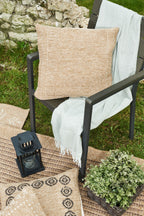 Housse De Coussin Aspect Jute 8729 - Motif Jute - Marron - Intérieur / Extérieur