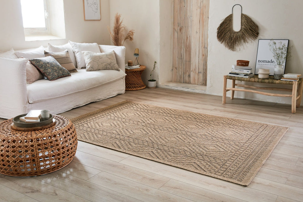 Tapis Aspect Jute - Motif Jute - Marron - Intérieur / Extérieur