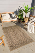 Tapis Aspect Jute - Motif Jute - Marron - Intérieur / Extérieur
