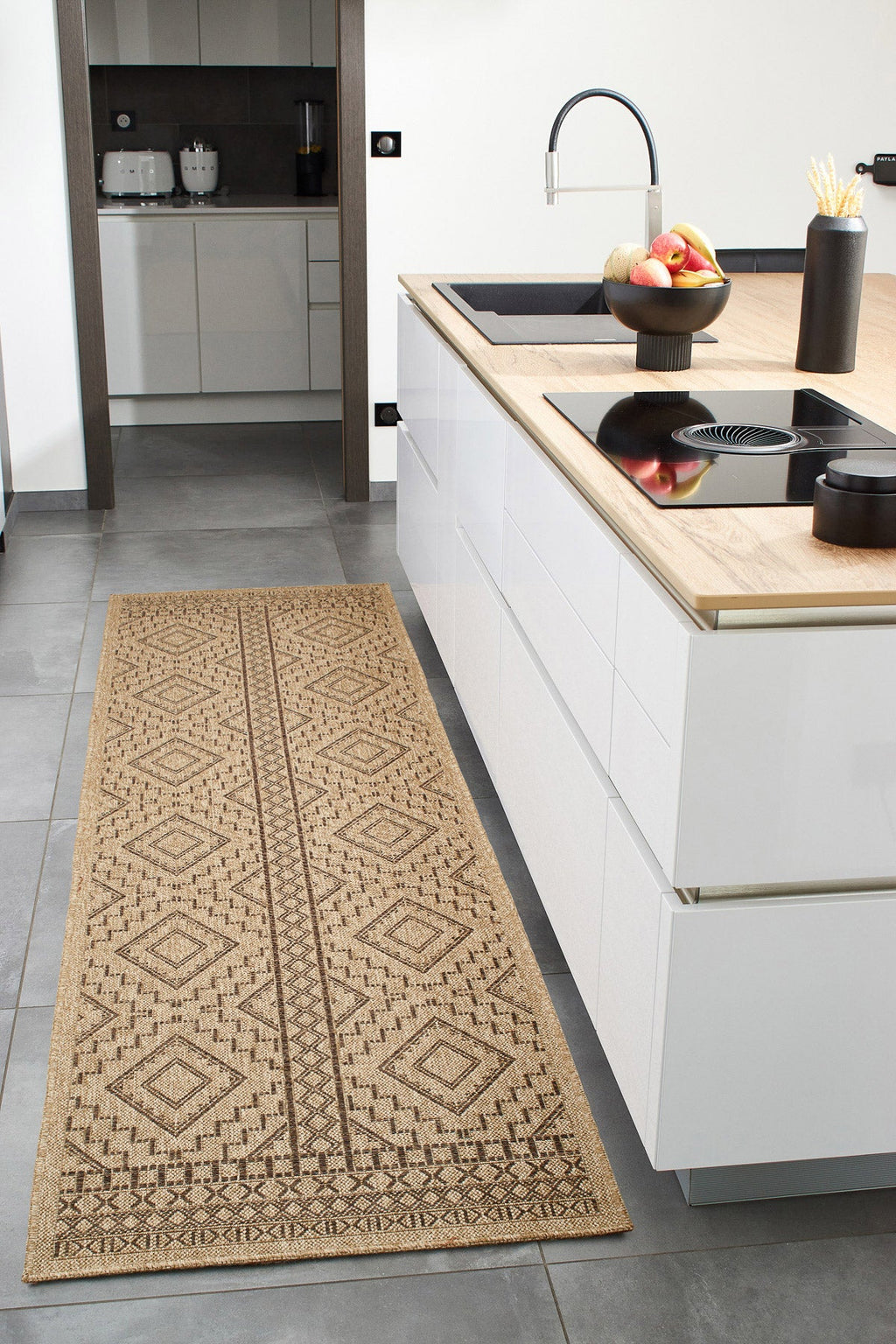 Tapis Aspect Jute - Motif Jute - Marron - Intérieur / Extérieur