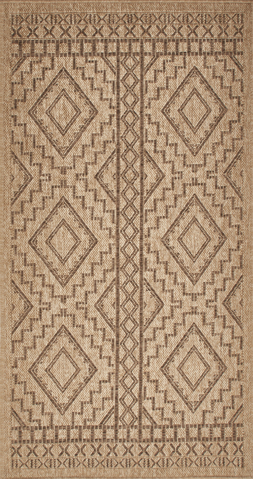 Tapis Aspect Jute - Motif Jute - Marron - Intérieur / Extérieur