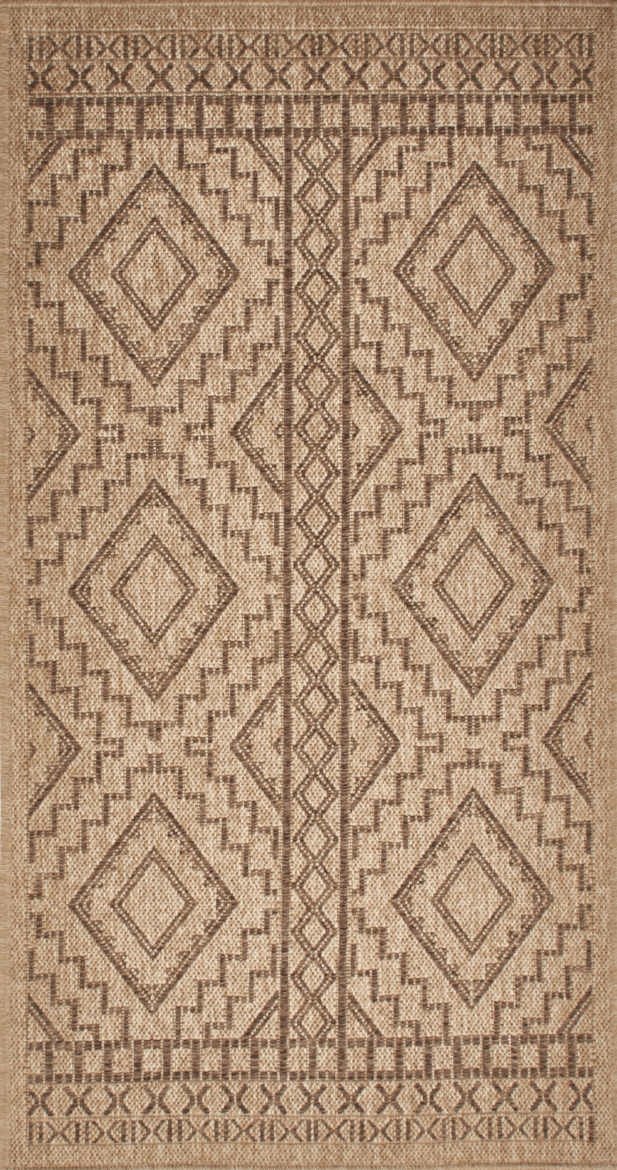 Tapis Aspect Jute - Motif Jute - Marron - Intérieur / Extérieur
