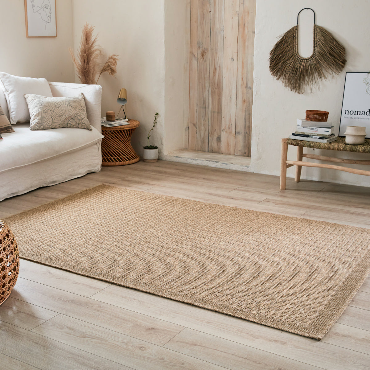 NATURE - Tapis effet jute naturel uni beige - NAT8751BEI NATURE