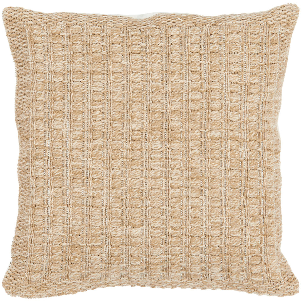 Housse De Coussin Aspect Jute 8751 - Motif Jute - Beige - Intérieur / Extérieur