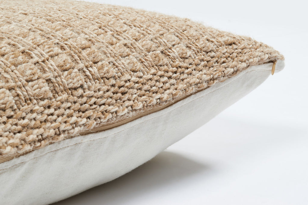 Housse De Coussin Aspect Jute 8751 - Motif Jute - Beige - Intérieur / Extérieur