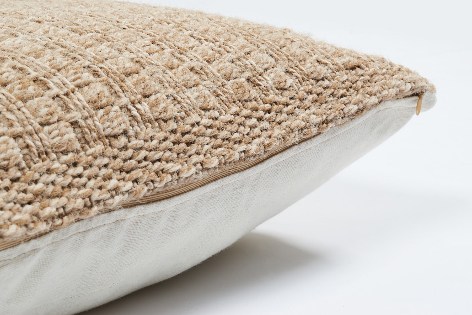 Housse De Coussin Aspect Jute 8751 - Motif Jute - Beige - Intérieur / Extérieur
