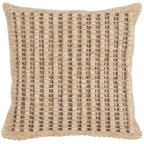 Housse De Coussin Aspect Jute 8751 - Motif Jute - Marron - Intérieur / Extérieur