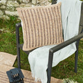 Housse De Coussin Aspect Jute 8751 - Motif Jute - Marron - Intérieur / Extérieur