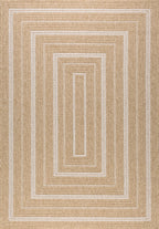 Tapis Aspect Jute - Motif Jute - Blanc - Intérieur / Extérieur