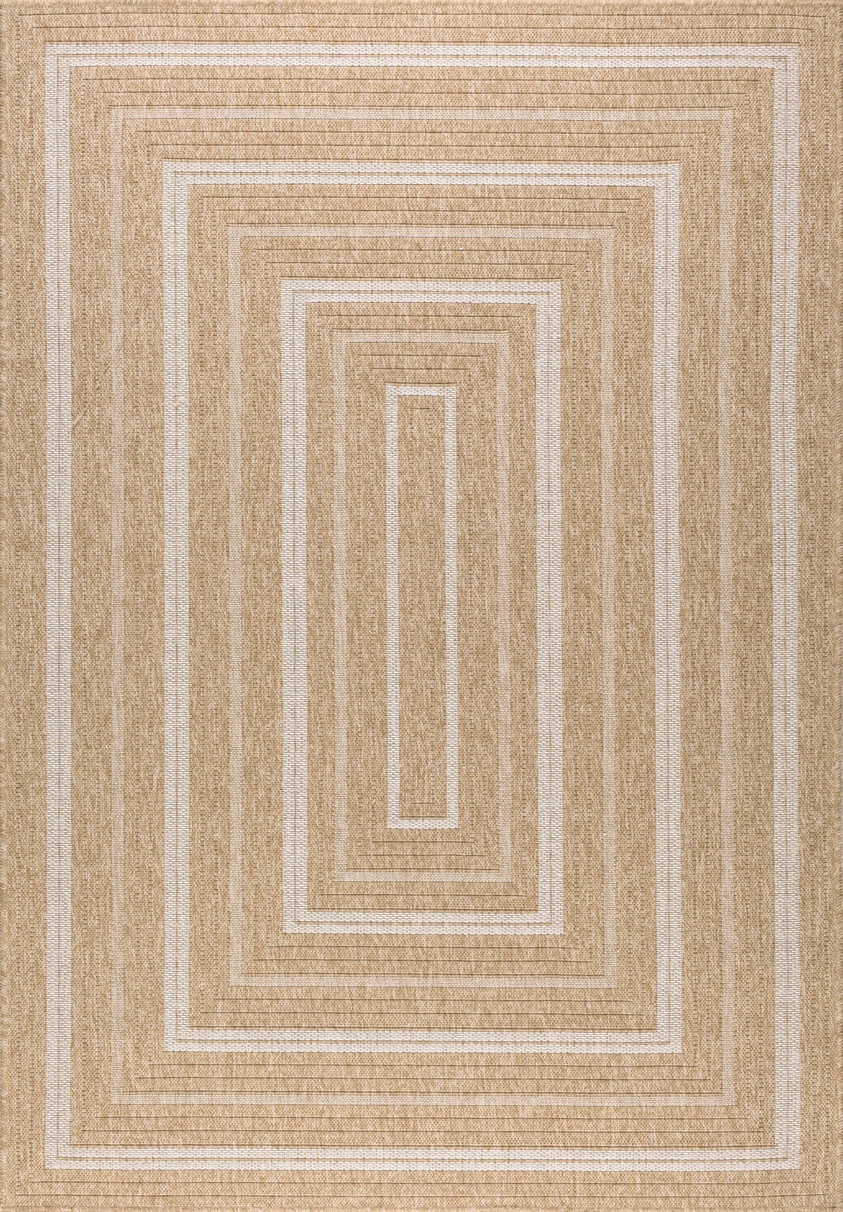 Tapis Aspect Jute - Motif Jute - Blanc - Intérieur / Extérieur