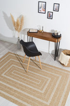 Tapis Aspect Jute - Motif Jute - Blanc - Intérieur / Extérieur