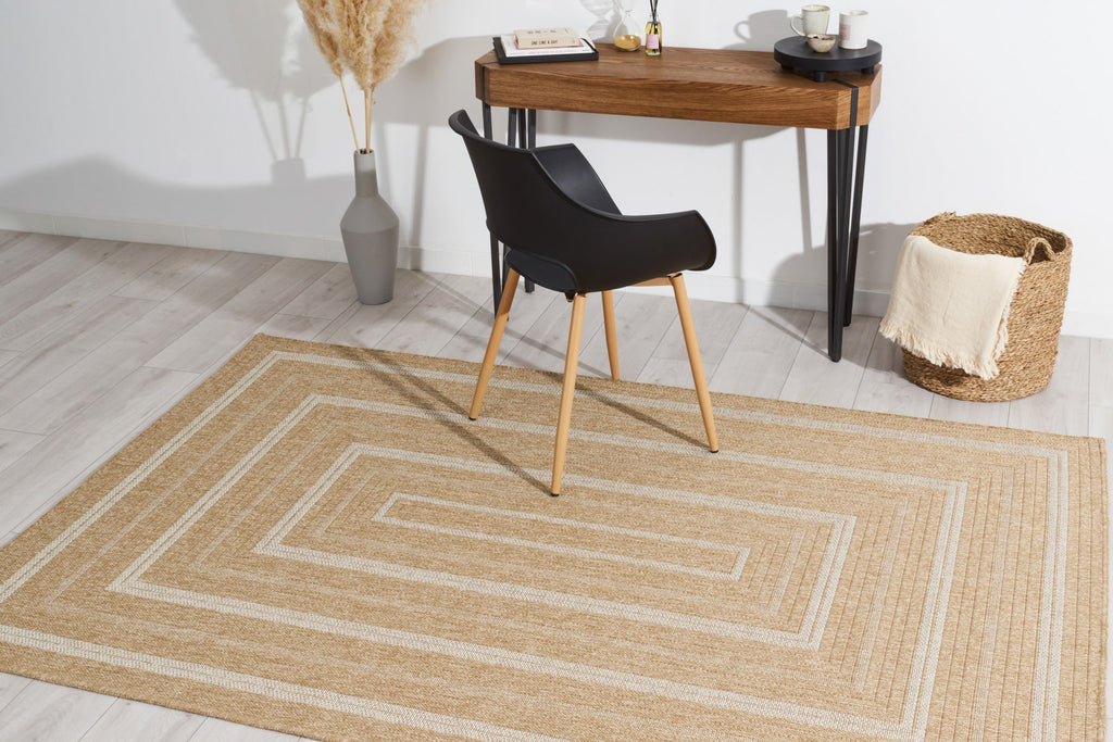 Tapis Aspect Jute - Motif Jute - Blanc - Intérieur / Extérieur