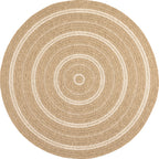 Tapis aspect Jute Nature motifs blancs ronds : NAT8863BLA - Nazar rugs