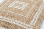 Housse De Coussin Aspect Jute 8863 - Motif Jute - Blanc - Intérieur / Extérieur