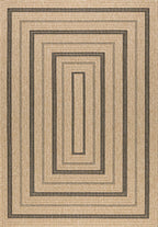 Tapis Aspect Jute - Motif Jute - Noir - Intérieur / Extérieur