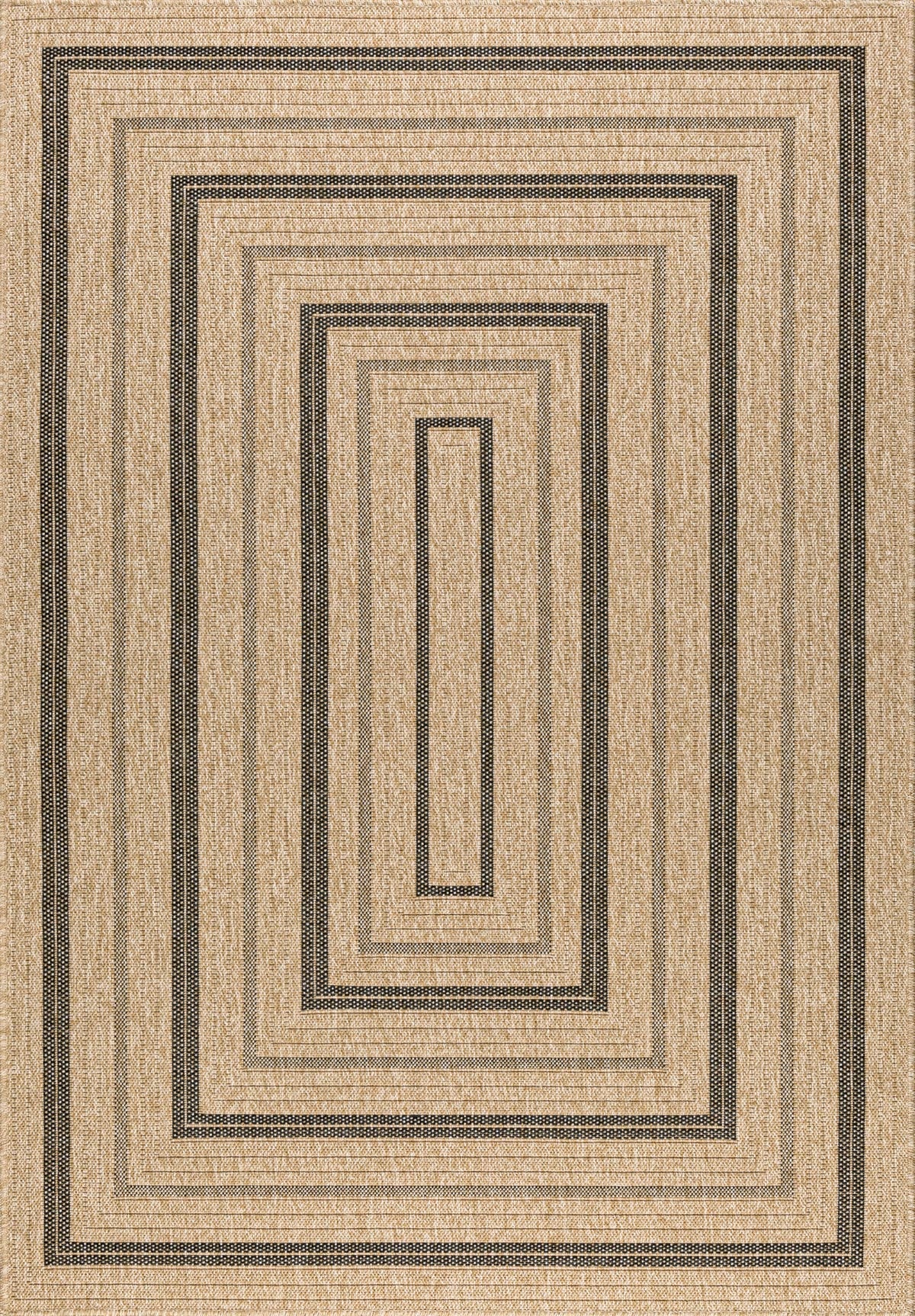 Tapis Aspect Jute - Motif Jute - Noir - Intérieur / Extérieur