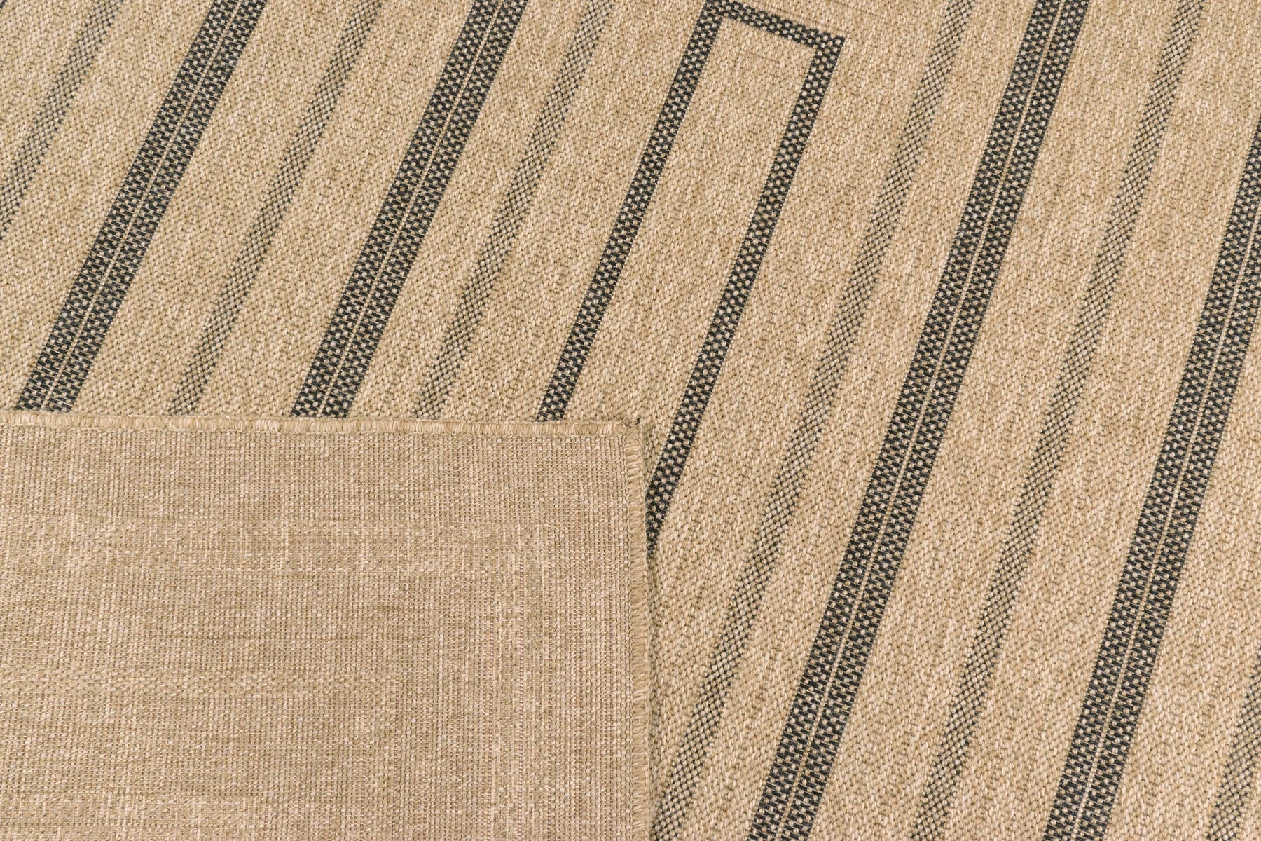 Tapis Aspect Jute - Motif Jute - Noir - Intérieur / Extérieur