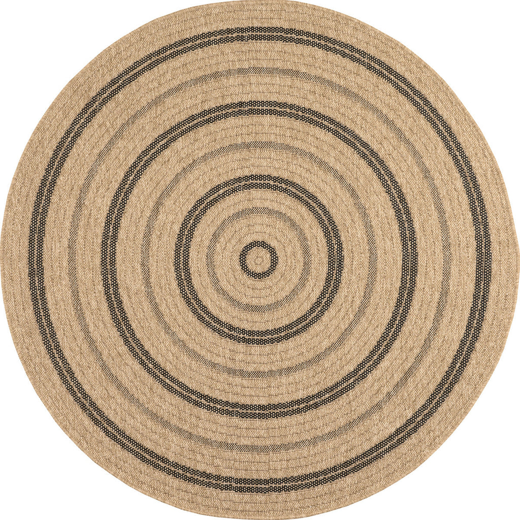 Tapis Aspect Jute - Motif Jute - Noir - Intérieur / Extérieur