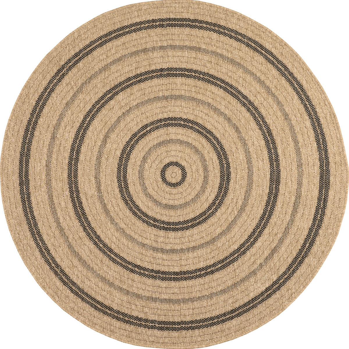 Tapis Aspect Jute - Motif Jute - Noir - Intérieur / Extérieur