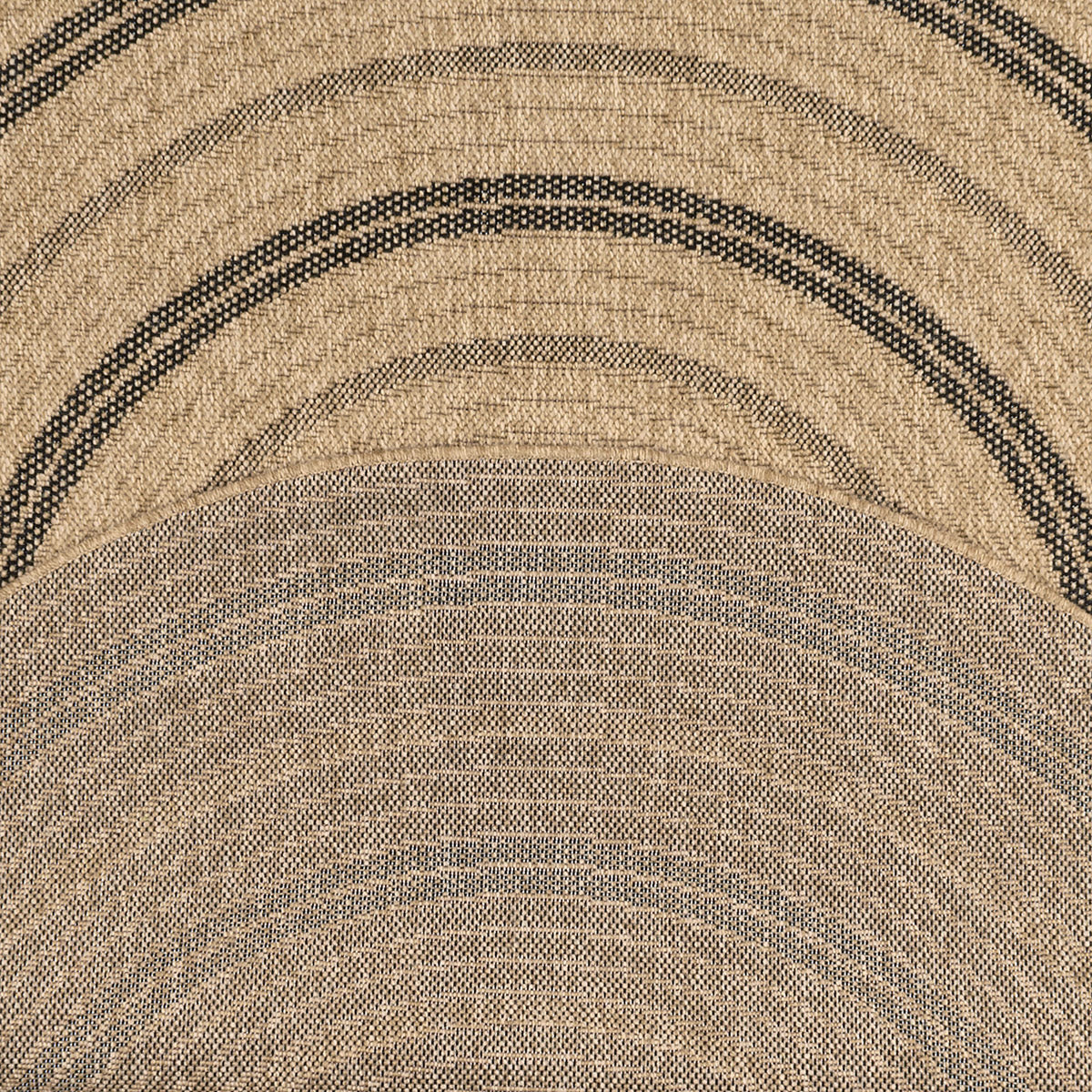 Tapis Aspect Jute - Motif Jute - Noir - Intérieur / Extérieur