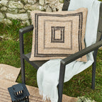 Housse De Coussin Aspect Jute 8863 - Motif Jute - Noir - Intérieur / Extérieur