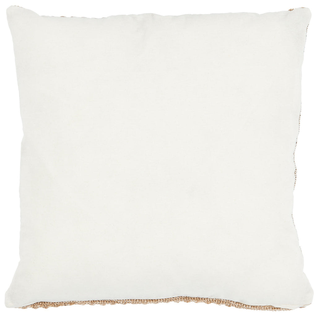 Housse De Coussin Aspect Jute 8865 - Motif Jute - Blanc - Intérieur / Extérieur