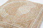 Housse De Coussin Aspect Jute 8865 - Motif Jute - Blanc - Intérieur / Extérieur