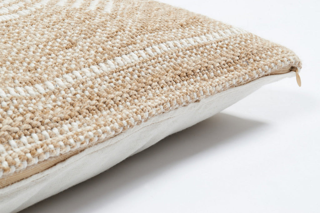 Housse De Coussin Aspect Jute 8865 - Motif Jute - Blanc - Intérieur / Extérieur