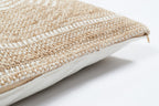 Housse De Coussin Aspect Jute 8865 - Motif Jute - Blanc - Intérieur / Extérieur