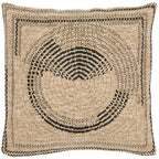 Housse De Coussin Aspect Jute 8865 - Motif Jute - Noir - Intérieur / Extérieur