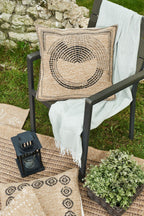 Housse De Coussin Aspect Jute 8865 - Motif Jute - Noir - Intérieur / Extérieur