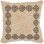 Housse De Coussin Aspect Jute 8868 - Motif Jute - Noir - Intérieur / Extérieur