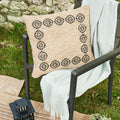 Housse De Coussin Aspect Jute 8868 - Motif Jute - Noir - Intérieur / Extérieur