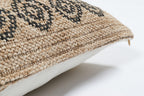 Housse De Coussin Aspect Jute 8868 - Motif Jute - Noir - Intérieur / Extérieur