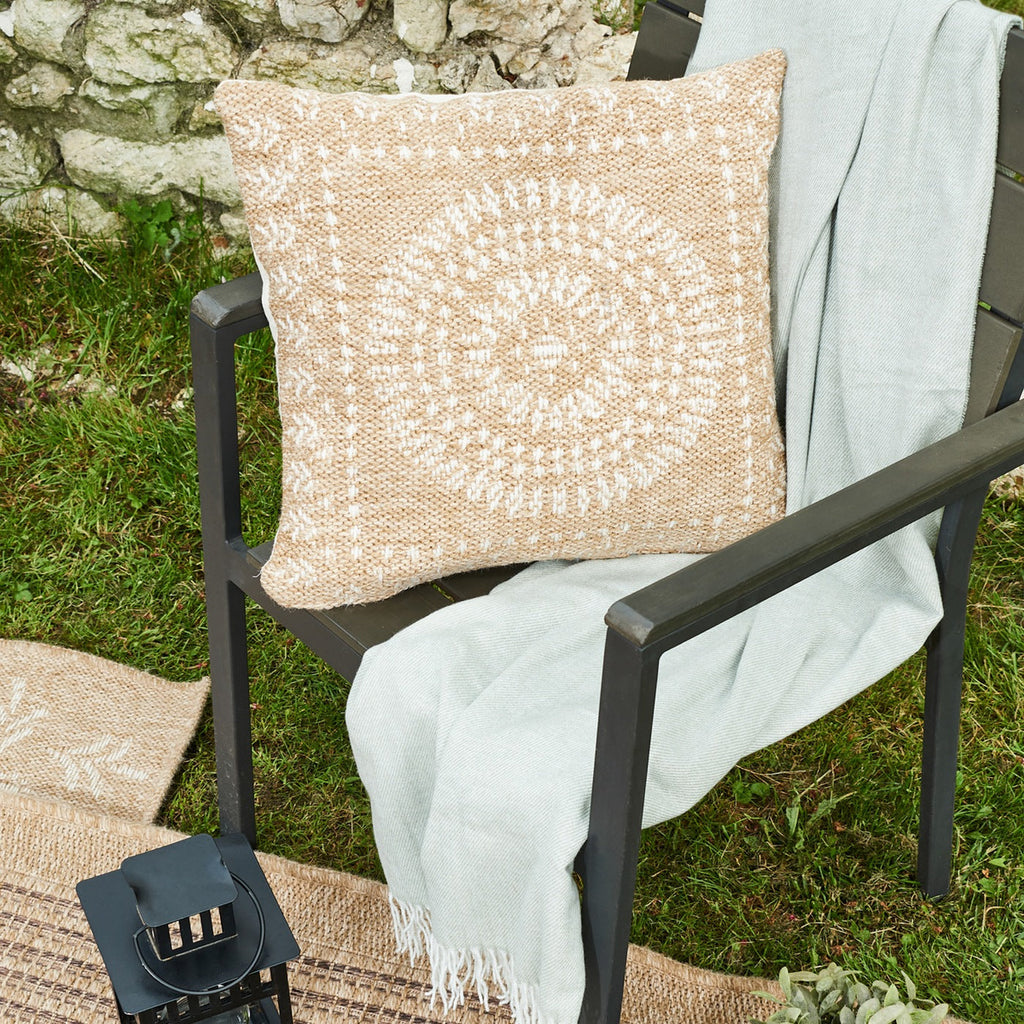 Nature - Housse De Coussin D'Intérieur/Extérieur - Polypropylène - Blanc