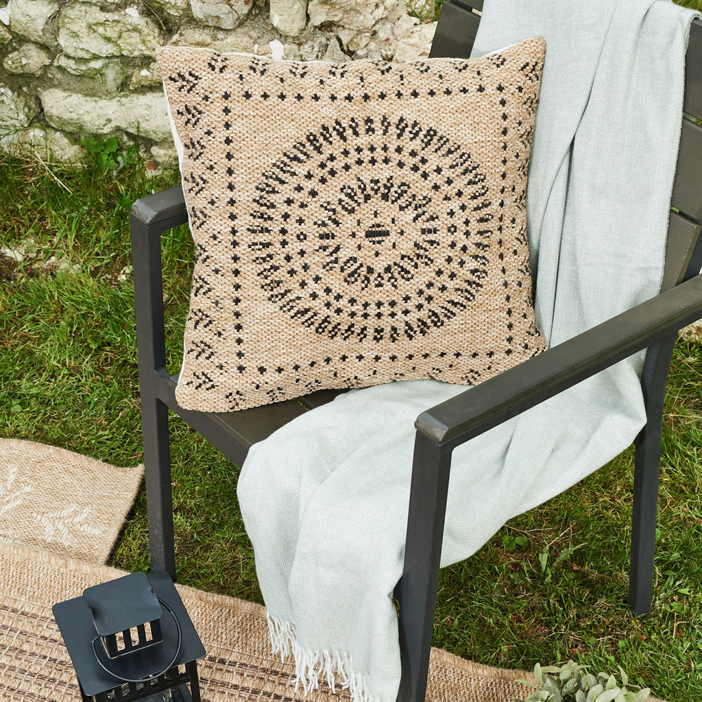 Nature - Housse De Coussin D'Intérieur/Extérieur - Polypropylène - Noir