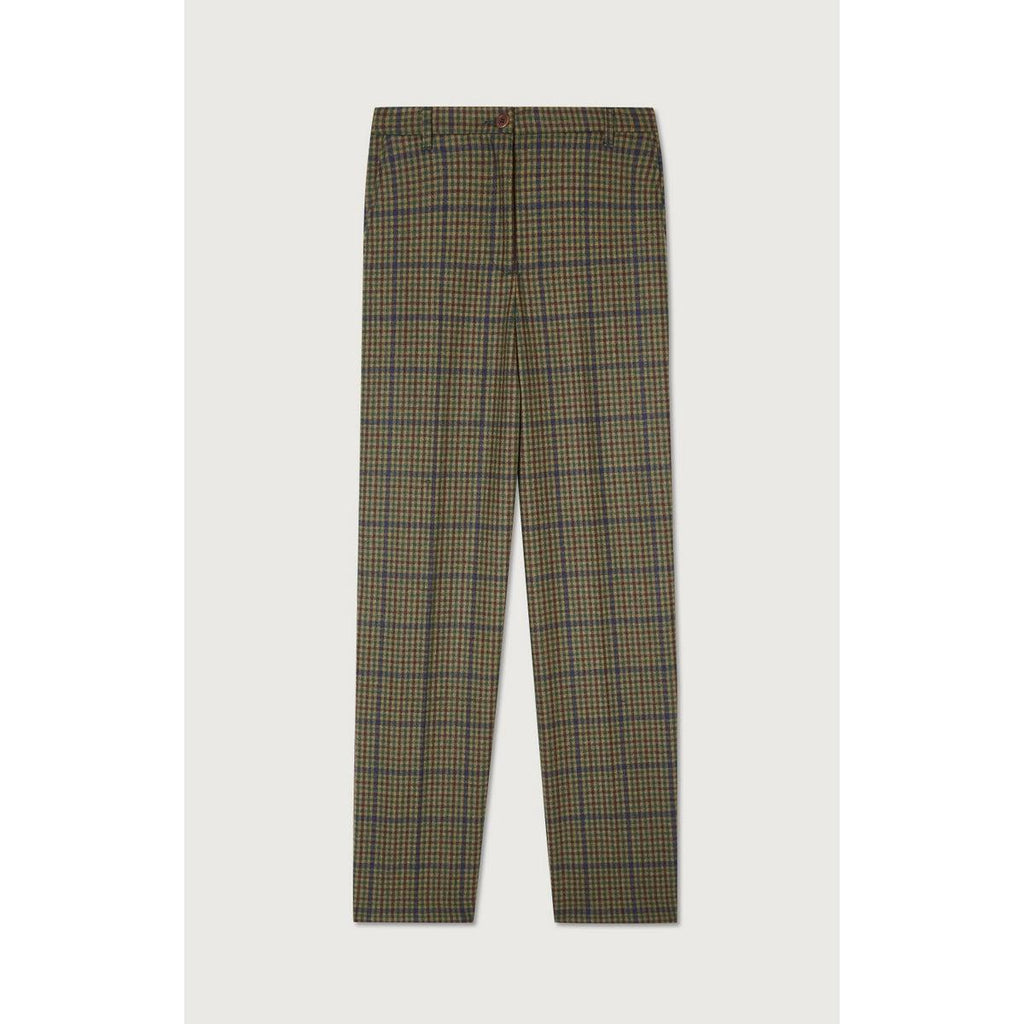 Pantalon Droit - Tartan Marron - Femme