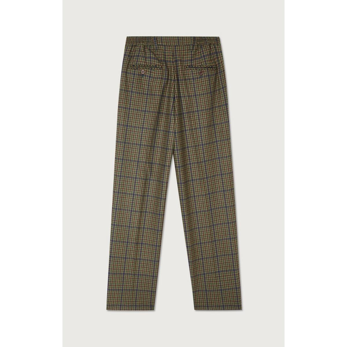 Pantalon Droit - Tartan Marron - Femme