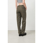 Pantalon Droit - Tartan Marron - Femme