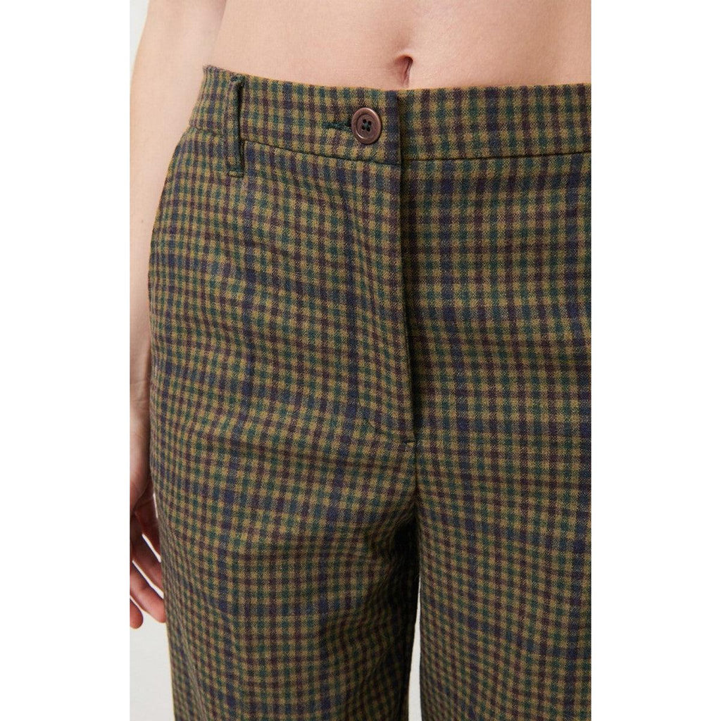 Pantalon Droit - Tartan Marron - Femme
