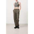 Pantalon Droit - Tartan Marron - Femme
