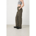 Pantalon Droit - Tartan Marron - Femme