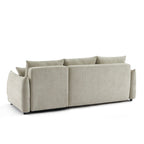 Nemea - Canapé D'Angle Convertible Et Réversible 4 Places - Tissu Chenille Beige
