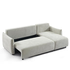 Nemea - Canapé D'Angle Convertible Et Réversible 4 Places - Tissu Chenille Gris